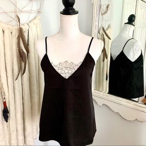 Black tank top with lace